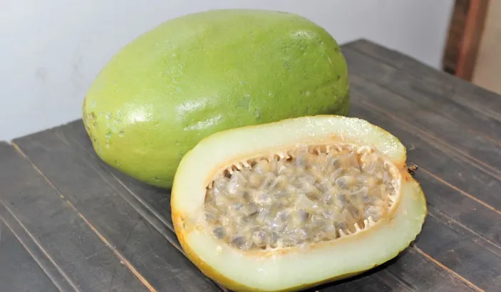 Giant grenadilla cut in half