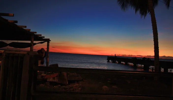 Coucher de soleil devant la plage de Bellefontaine