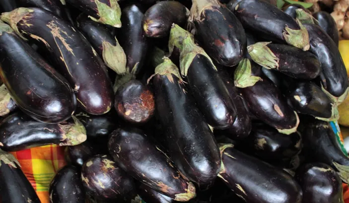 Eggplants for sale at Fort-de-France market