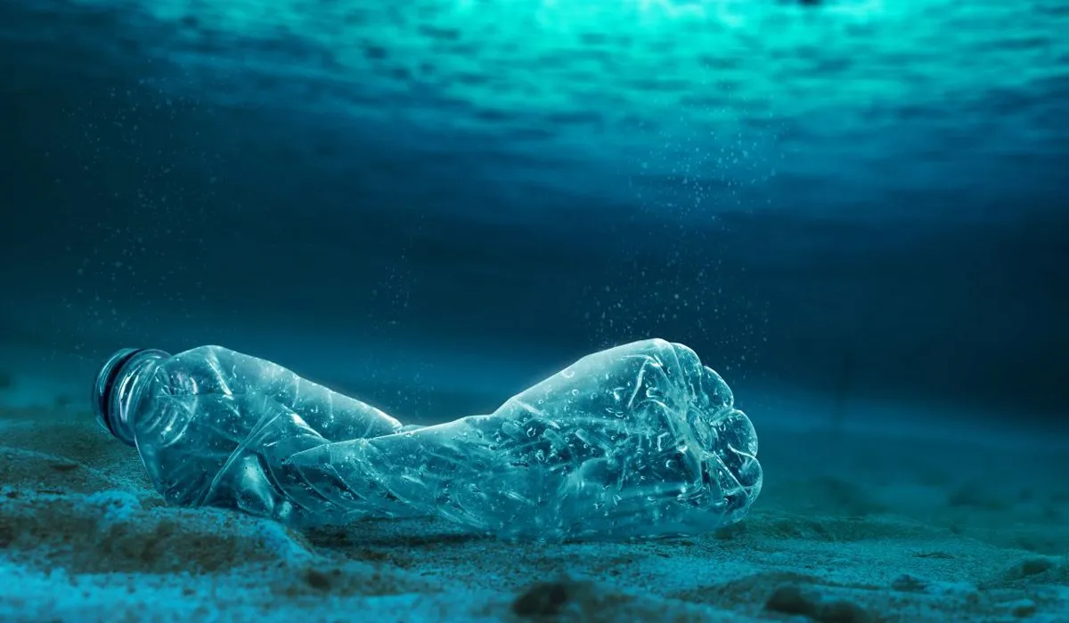 Bottle at the bottom of the water