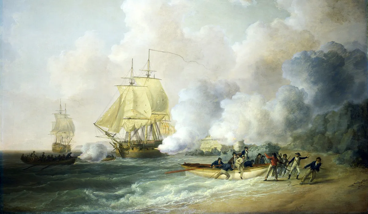 Capture of Fort Saint Louis in 1794, painting by Williams Anderson